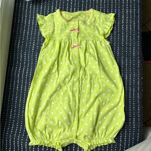 Carter's Lime Green Polka Dot One Piece